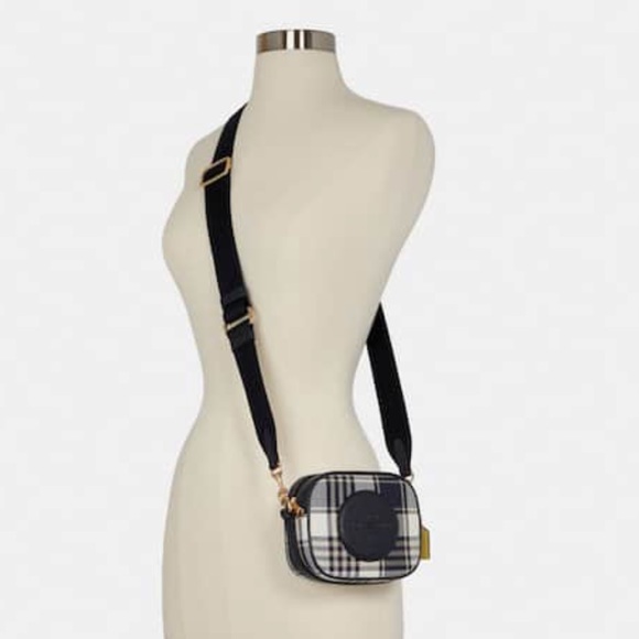 Coach Mini Dempsey Camera Bag With Garden Plaid Print And Coach Patch - Picture 4 of 4